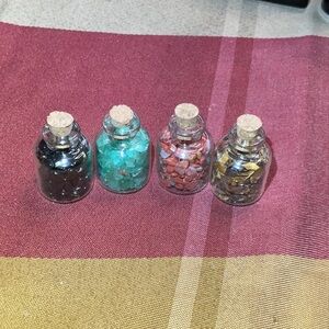 Four Mini Crystal Bottles